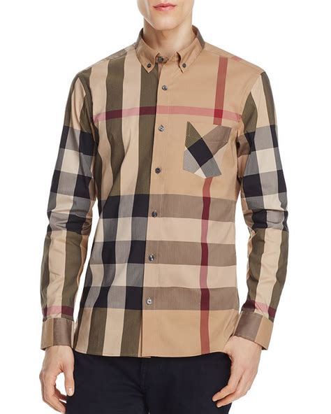 Burberry Thornaby Plaid Regular Fit Button